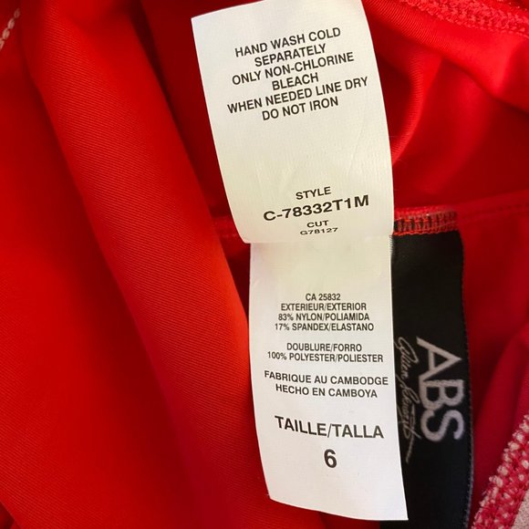 ABS by Allen Schwartz Red Tankini Swim Top - Picture 8 of 8